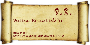 Velics Krisztián névjegykártya